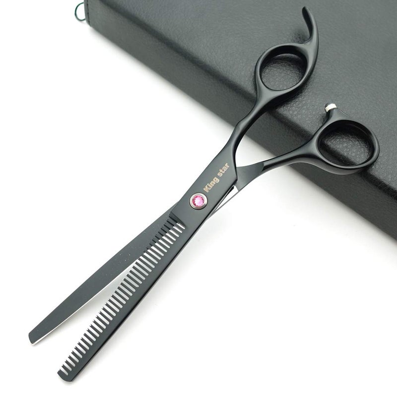 Kingstar 7.0in. Matt Black Professional Pet Grooming Scissors Set,Straight & Thinning & Curved Scissors Set with Comb case A389 - Image 5